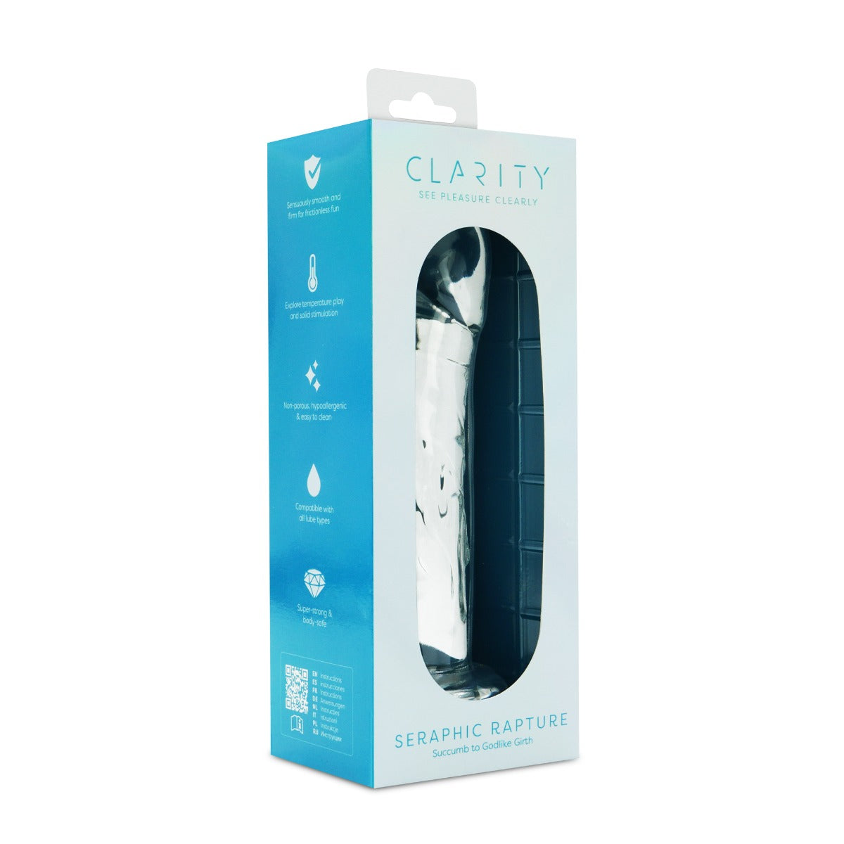 Seraphic Rapture Handblown Borosilicate Glass Sculpted 7 Inch Dildo > Glass > Dildos