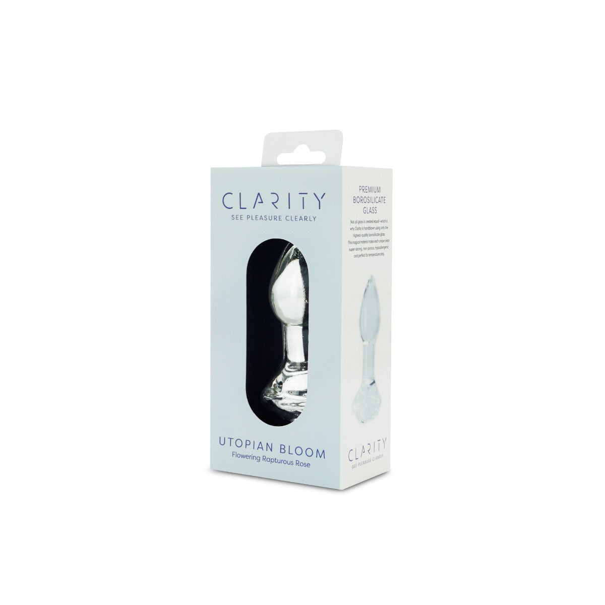 Clarity Utopian Bloom Handcrafted Glass 4.3 Inch Butt Plug > Glass > Dildos