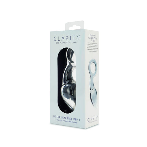 Clarity Utopian Delight – 3.5 Inch Handcrafted Borosilicate Glass Butt Plug > Glass > Dildos