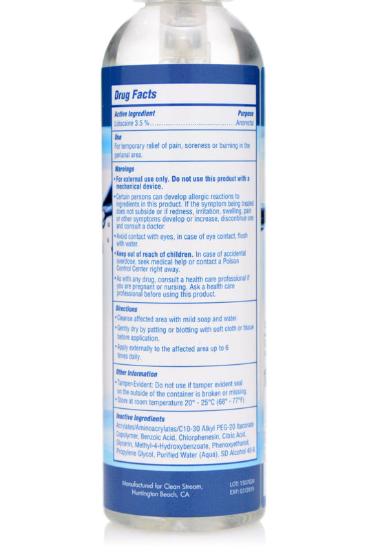 CleanStream Adult Toys Relax Anal Lube 4.4oz/130ml Desensitizing Spray Gel 848518005168