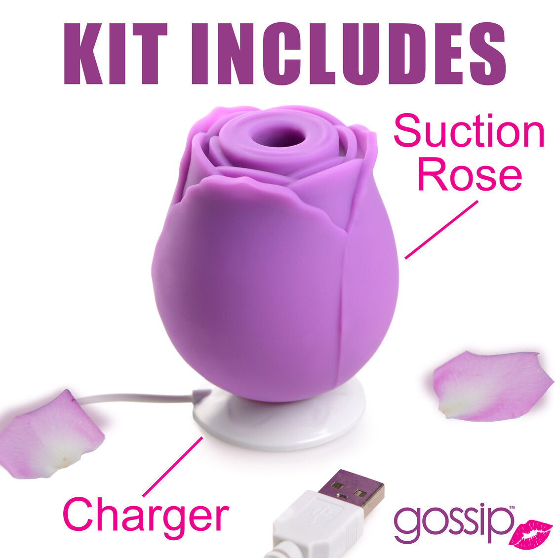 Gossip Cum Into Bloom Clitoral Vibrator Rose Flirt Purple 10X Stimulator Rechargeable > Sex Toys For Ladies > Rose Stimulators