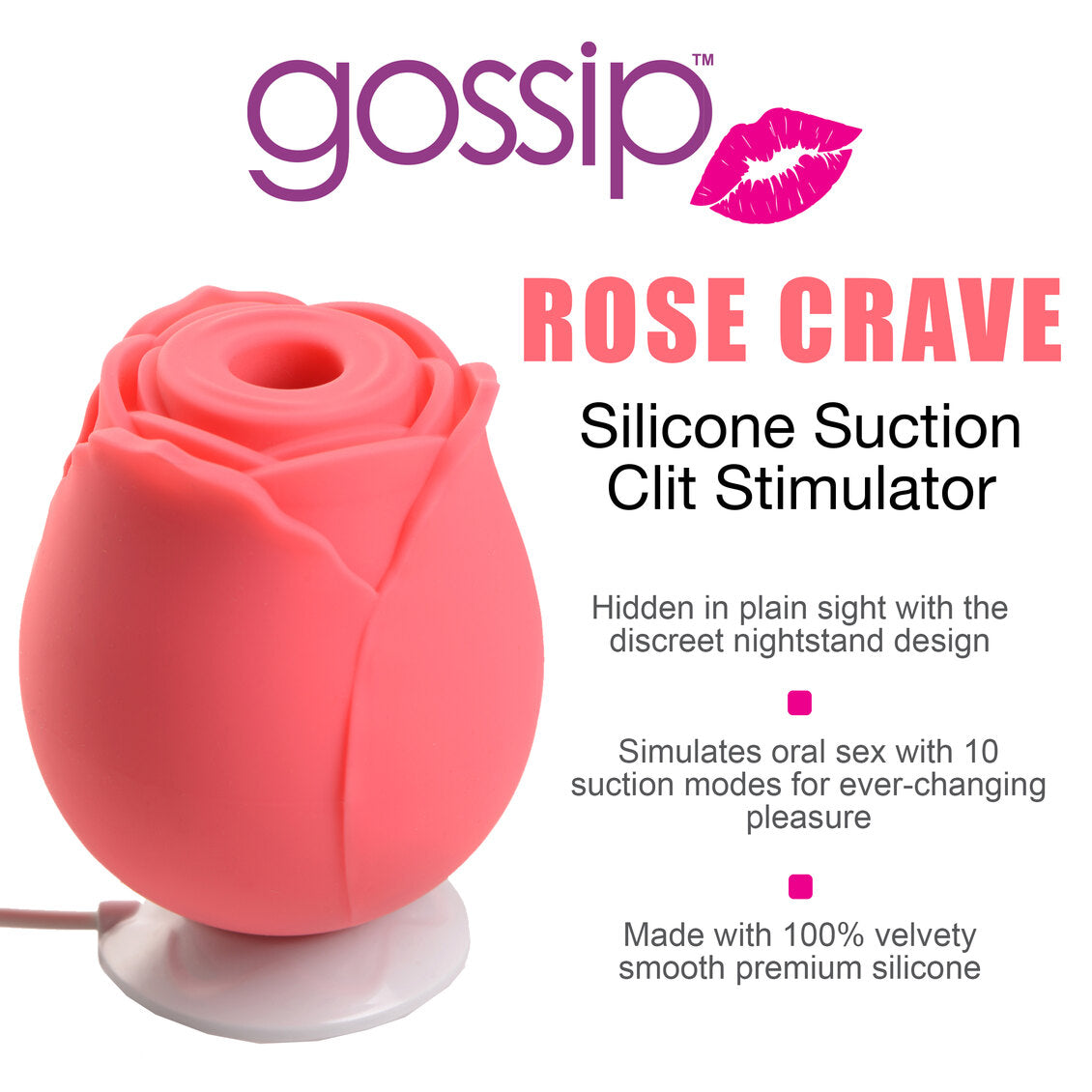 Gossip Cum Into Bloom Clitoral Vibrator Rose Crave Rose Pink > Sex Toys For Ladies > Rose Stimulators