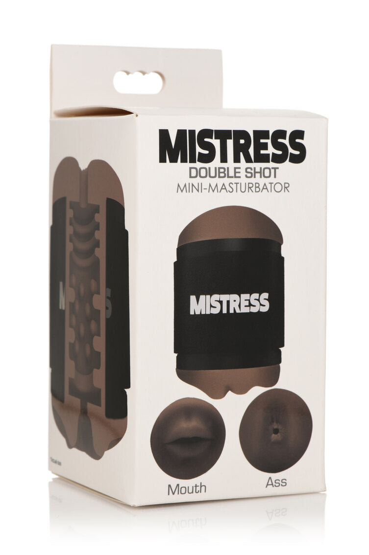 Mistress Double Shot Mini Masturbators Ass and Mouth Dark Tone Compact Ergonomic Design > Sex Toys For Men > Masturbators > Manual