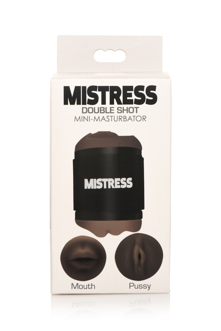 Mistress Double Shot Mini Masturbators Mouth and Pussy Dark Tone > Sex Toys For Men > Masturbators > Manual