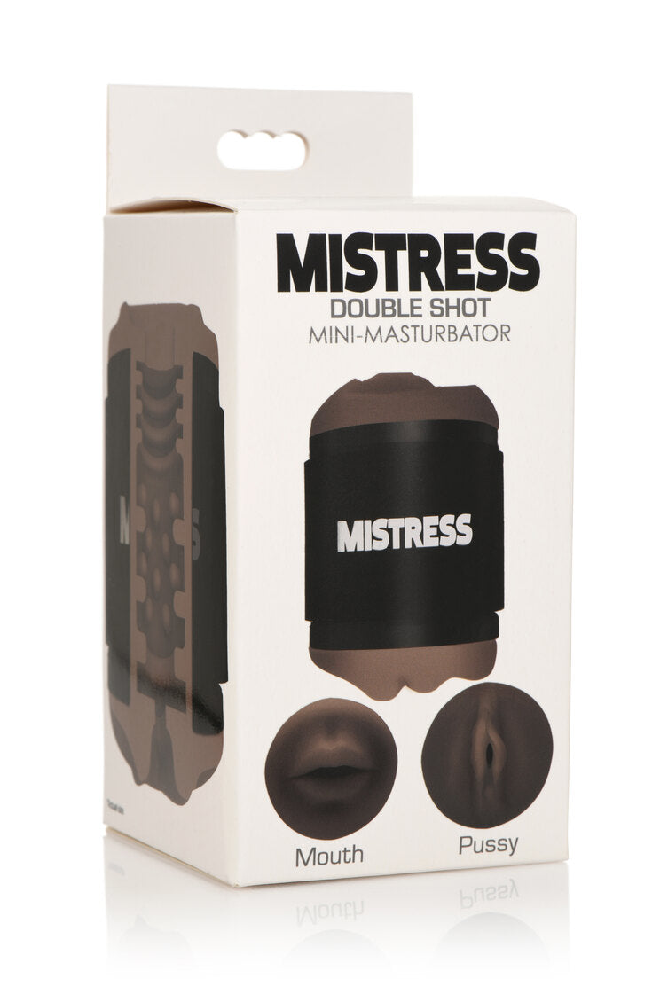 Mistress Double Shot Mini Masturbators Mouth and Pussy Dark Tone > Sex Toys For Men > Masturbators > Manual