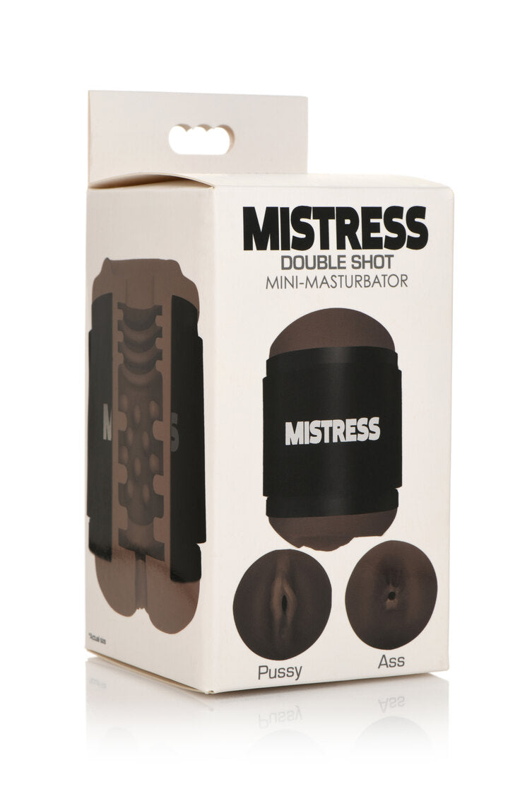 Mistress Double Shot Mini Masturbators Pussy and Ass Dark Tone Compact Ergonomic Design > Sex Toys For Men > Masturbators > Manual
