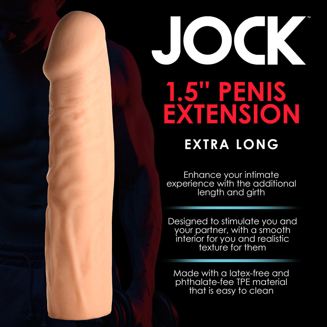 Curve Toys | JOCK Extra Long 1.5 Penis Extension Sleeve - Light