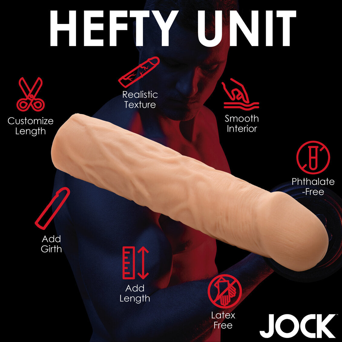 Curve Toys | JOCK Extra Long 1.5 Penis Extension Sleeve - Light