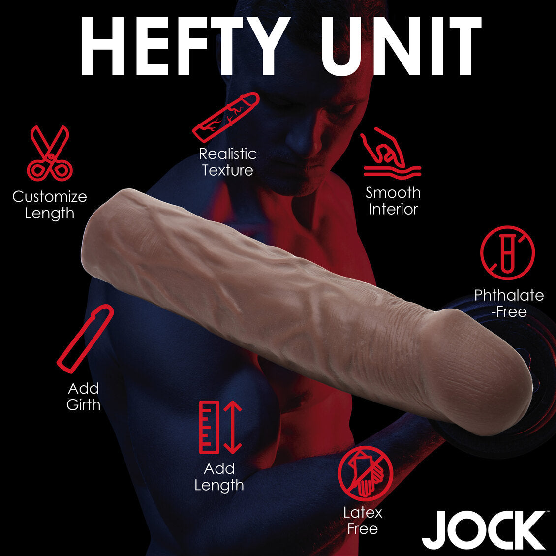 Curve Toys | JOCK Extra Long 1.5 Penis Extension Sleeve - Dark