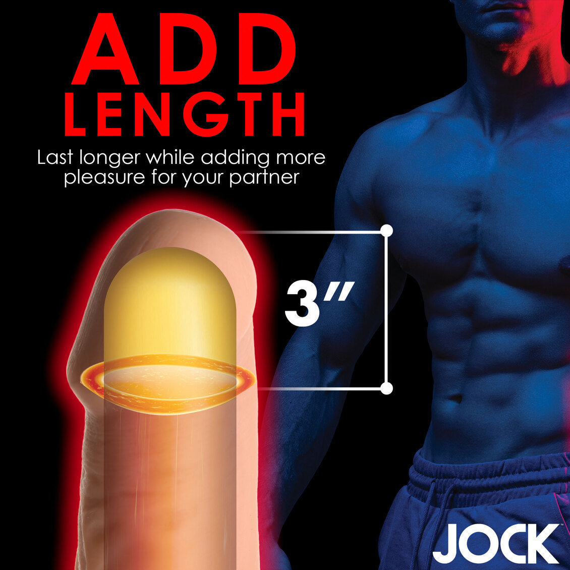 Curve Toys | JOCK Extra Long 3 Penis Extension Sleeve - Light