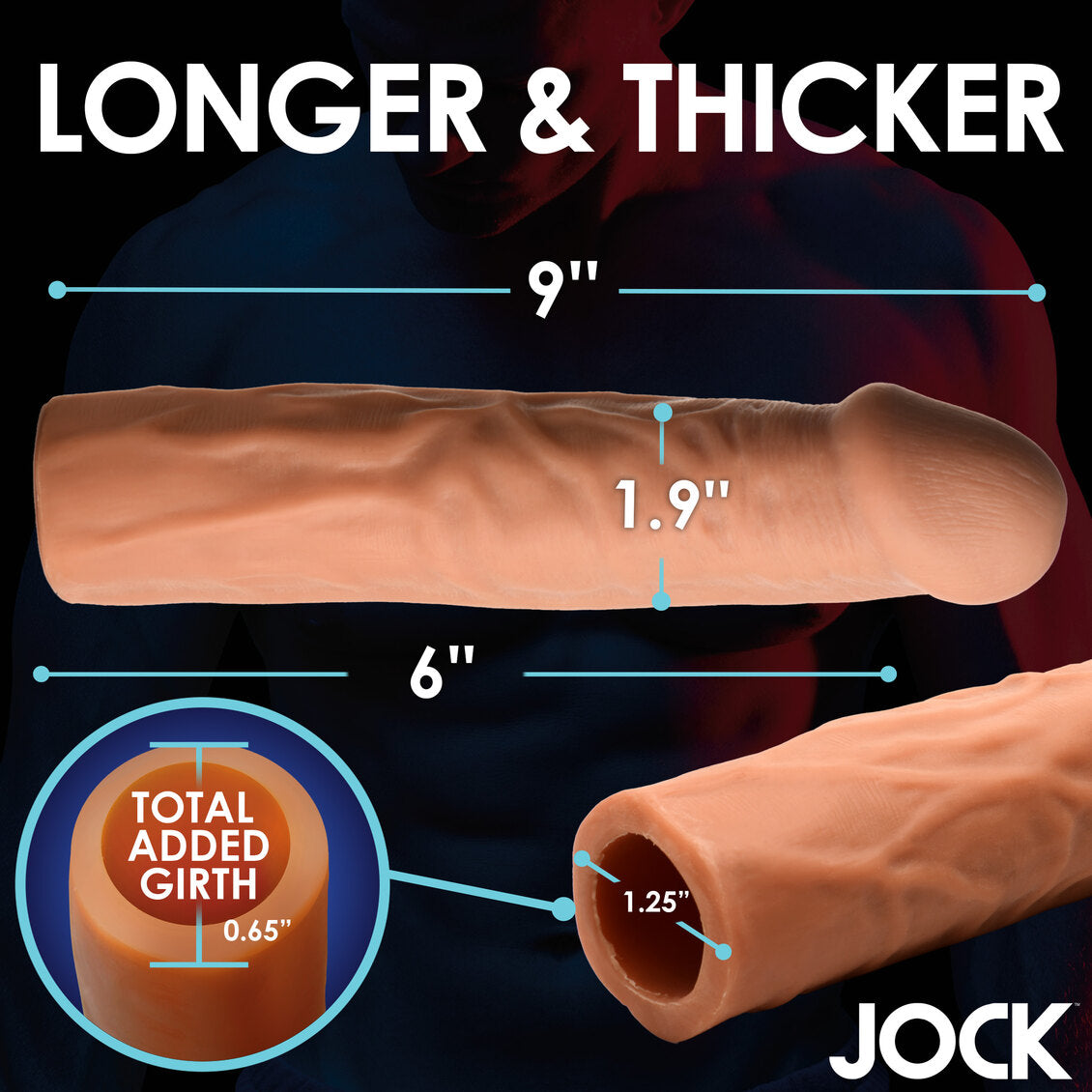 Curve Toys | JOCK Extra Long 3 Penis Extension Sleeve - Medium