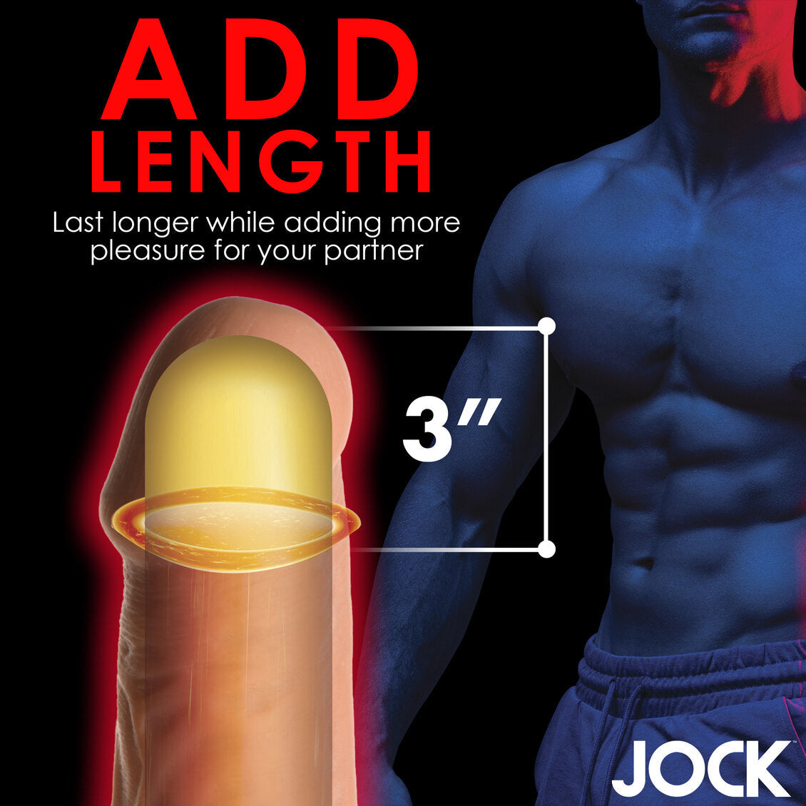 Curve Toys | JOCK Extra Long 3 Penis Extension Sleeve - Medium