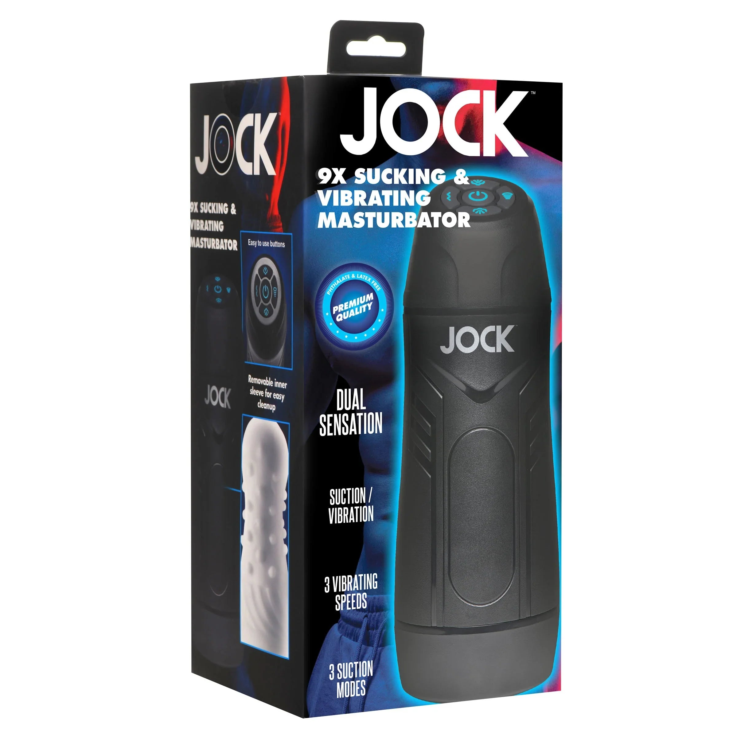 Jock 9X Sucking and Vibrating Masturbator – Multi-Textured Sleeve > Sex Toys For Men > Masturbators Premium