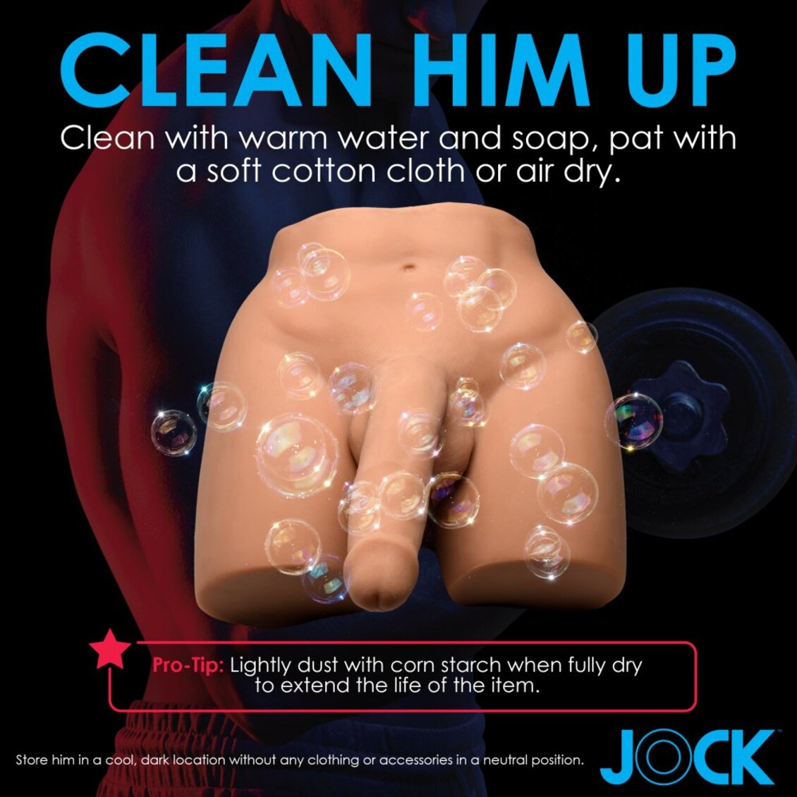 Jock Vibrating and Squeezing Male Masturbator with Poseable Dildo Medium > Sex Toys For Men > Assbators