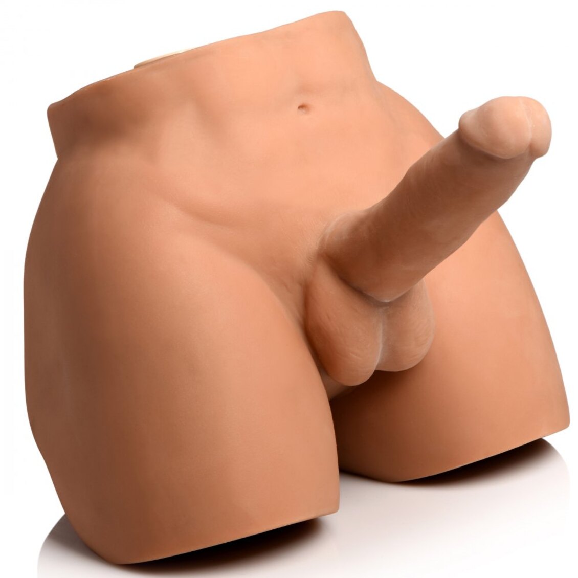 Jock Vibrating and Squeezing Male Masturbator with Poseable Dildo Medium > Sex Toys For Men > Assbators