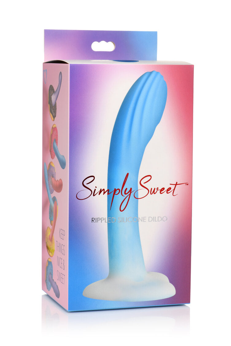 Curve Toys | Simply Sweet 7 Ripple Silicone Dildo Blue White