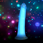 Curve Toys | LolliCock 7 inches Glow-In-The-Dark Silicone Dildo Blue