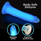 Curve Toys | LolliCock 7 inches Glow-In-The-Dark Silicone Dildo Blue