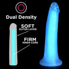 Curve Toys | LolliCock 7 inches Glow-In-The-Dark Silicone Dildo Blue