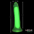 Curve Toys | LolliCock 7 inches Glow-In-The-Dark Silicone Dildo Green