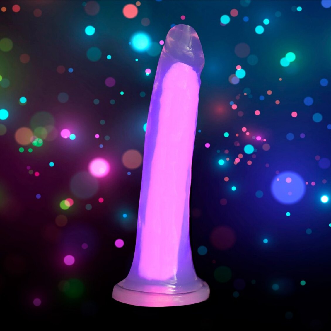 Curve Toys | LolliCock 7 inches Glow-In-The-Dark Silicone Dildo Pink