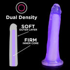 Curve Toys | LolliCock 7 inches Glow-In-The-Dark Silicone Dildo Purple