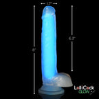 Curve Toys | LolliCock 7 inches Glow-In-The-Dark Silicone Dildo w Balls Blue