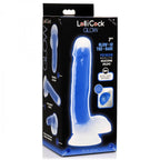 Curve Toys | LolliCock 7 inches Glow-In-The-Dark Silicone Dildo w Balls Blue