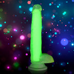 Curve Toys | LolliCock 7 inches Glow-In-The-Dark Silicone Dildo w Balls Green