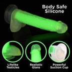 Curve Toys | LolliCock 7 inches Glow-In-The-Dark Silicone Dildo w Balls Green