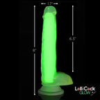 Curve Toys | LolliCock 7 inches Glow-In-The-Dark Silicone Dildo w Balls Green
