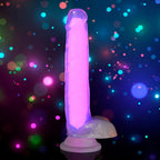 Curve Toys | LolliCock 7 inches Glow-In-The-Dark Silicone Dildo w Balls Pink