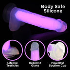 Curve Toys | LolliCock 7 inches Glow-In-The-Dark Silicone Dildo w Balls Pink