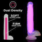 Curve Toys | LolliCock 7 inches Glow-In-The-Dark Silicone Dildo w Balls Pink