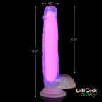 Curve Toys | LolliCock 7 inches Glow-In-The-Dark Silicone Dildo w Balls Pink