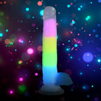 Curve Toys | Lollicock 7 Glow-in-the-Dark Rainbow Silicone Dildo w/ Balls