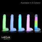 Curve Toys | Lollicock 7 Glow-in-the-Dark Rainbow Silicone Dildo w/ Balls