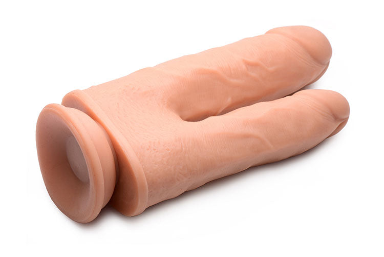 Big Shot 8 Inch Double Shot 10X With Turbo Mode Silicone Vibrating Rotating Remote Control Double Dong > Dildos > Double Dildos