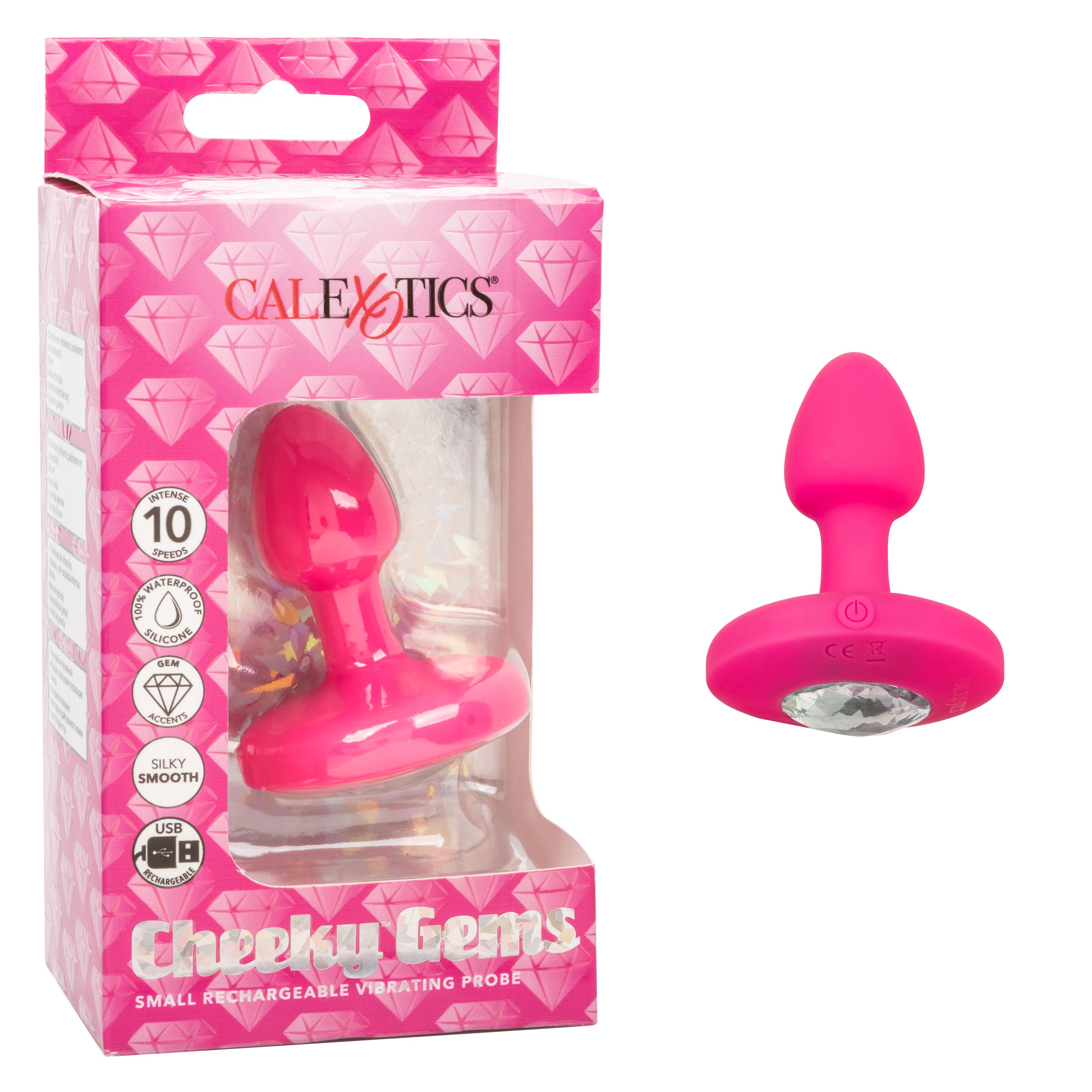 Cheeky Gems Small Rechargeable Vibrating Probe – Flexible Silicone Probe Vibrator > Anal Range > Vibrating Butt Plugs