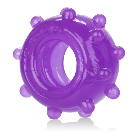 Reversible Ring Set Purple 3-Piece Stretchy Erection Enhancers with Textured Ridges and Grooves COCK RING Set