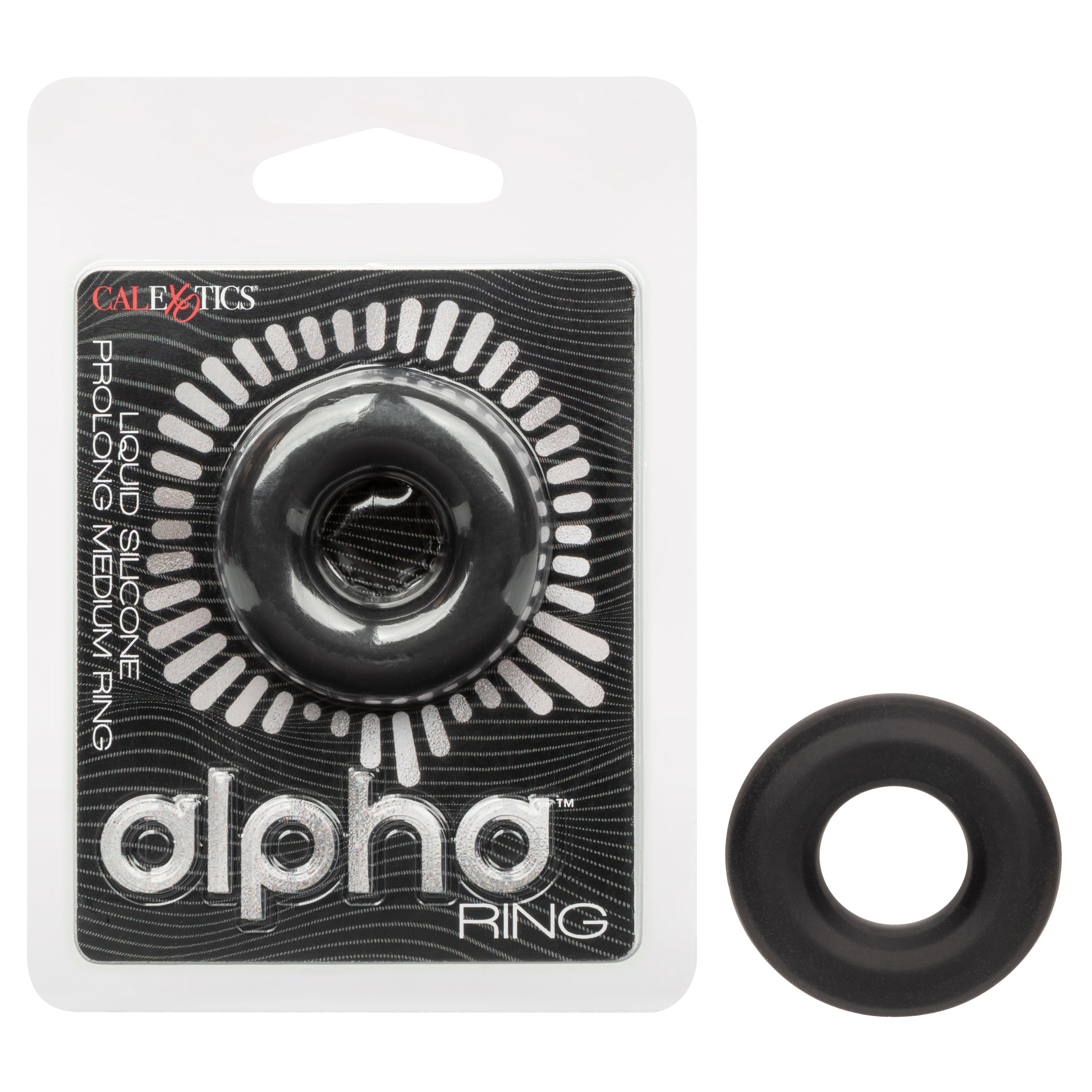 Alpha Liquid Silicone Prolong Medium Ring Black Stretchy Erection Enhancer > Cock Ring > Single