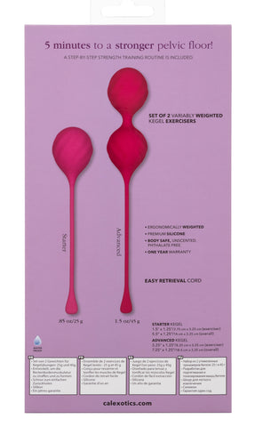 Cal Exotics Kegel Training 2-Piece Set Pink Silicone Weights 25g and 45g for Pelvic Floor Strengthening > Sex Toys For Ladies > Kegel Exercise