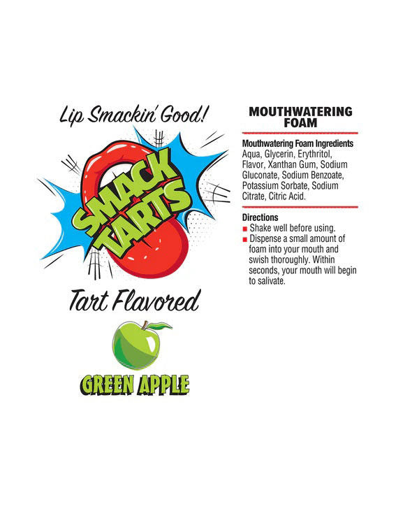 Smack Tarts Mouthwatering Foam (Sour Green Apple) – Flavored Oral Spray 2.7 Oz > Lube > Oral Gels & Sprays