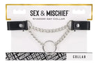 Shadow Day Collar – Faux Leather Collar with Silver Hardware > Bondage Gear > Collars & Leashes