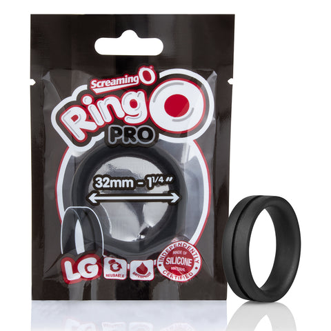 RingO Pro LG – Super-Stretchy 1.25 Inch Penis Ring Made of Body-Safe Silicone Black > Cock Ring > Single