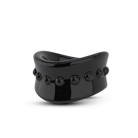 Stay Hard Beef Ball Stretcher Snug 1.5 Inch Black Adult Toy Black Ball Stretcher