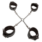 Euphoria Collection Black Hog Tie with Adjustable Velvet and Vegan Leather Cuffs, 9 to 10 Inch Circumference > Bondage Gear > Restraints
