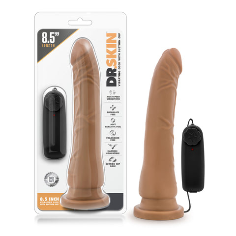 Dr. Skin 8.5 Inch Vibrating Realistic Cock (Vanilla) – Slim Vibrator With Suction Cup > Vibrators > Realistic Vibrators