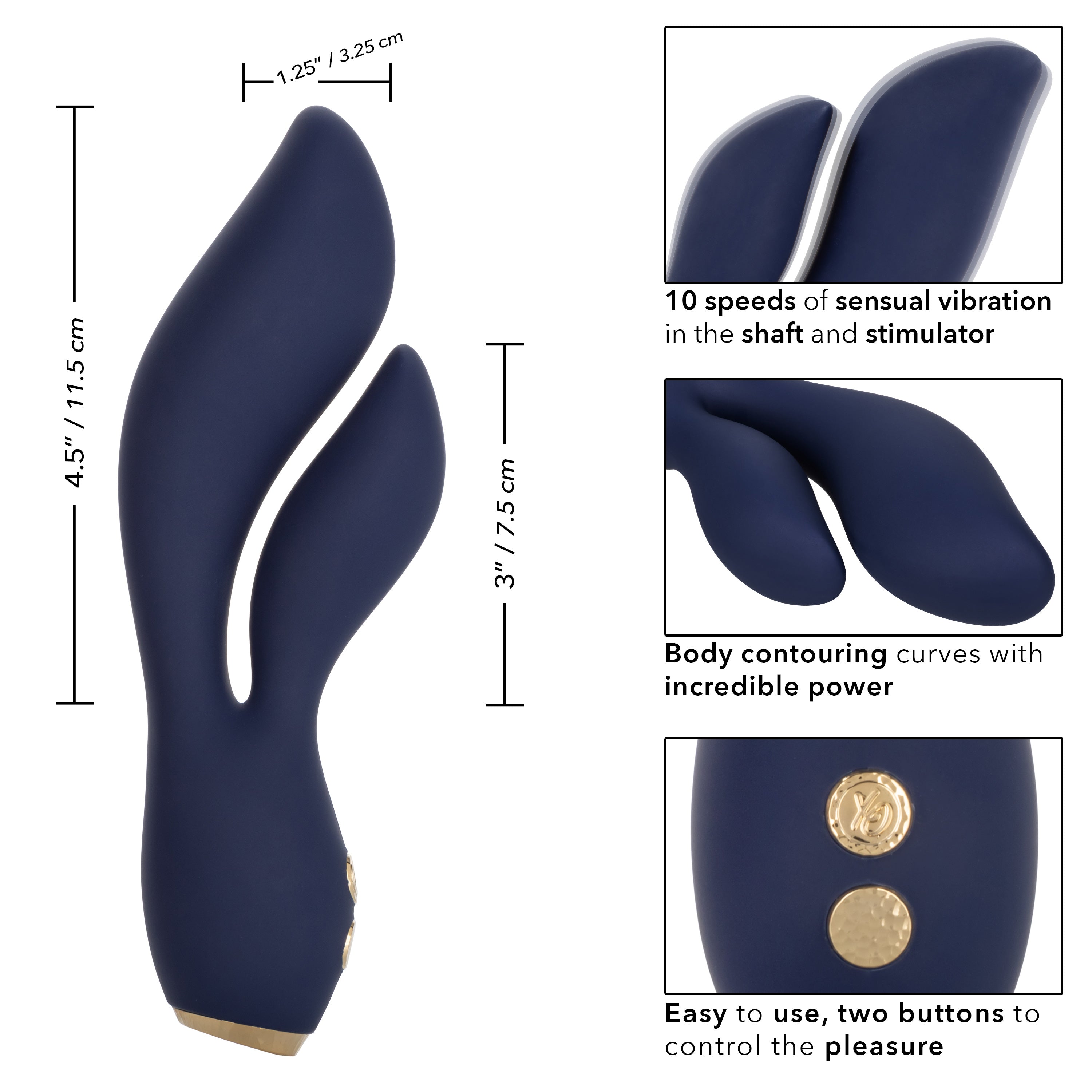 Chic Lilac Silicone Dual Motor Vibrator with Gold Accents – 10 Vibration Speeds, Rechargeable, Waterproof, Flexible Design > Vibrators > Ladies > Rabbit