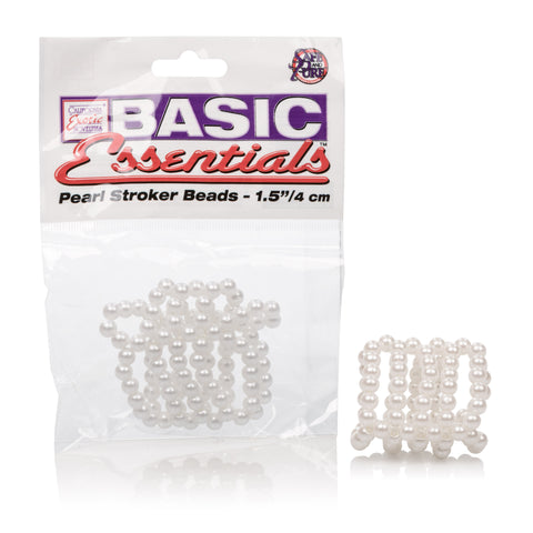 Basic Essentials Pearl Stroker Beads White 1.5 Inch / 3.75 cm Strokers - Manual